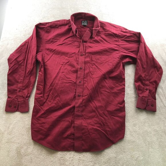 Jos. A. Bank Mens Shirts Medium Travelers Collection Long Sleeve Button Up Red - Picture 7 of 8